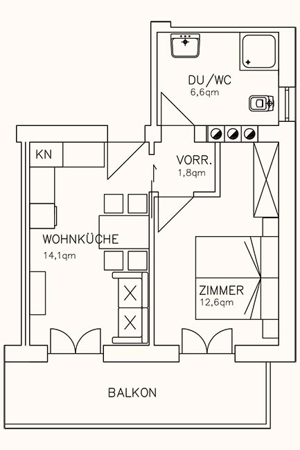 Skizze - Ferienwohnung Kirschblüte Skizze - Ferienwohnung Kirschblüte